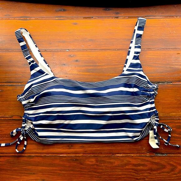 NWT Aerie striped shelf bra with padding swimsuit bikini top sz XXL - Picture 1 of 5